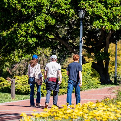 Students walking on campus